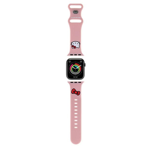 Hello Kitty Apple Watch 38 / 40 / 41 mm siksniņa Silicone Kitty Head, rozā