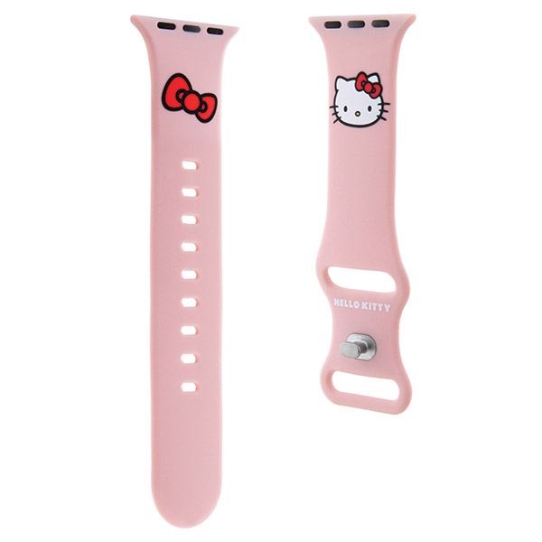 Hello Kitty Apple Watch 38 / 40 / 41 mm siksniņa Silicone Kitty Head, rozā