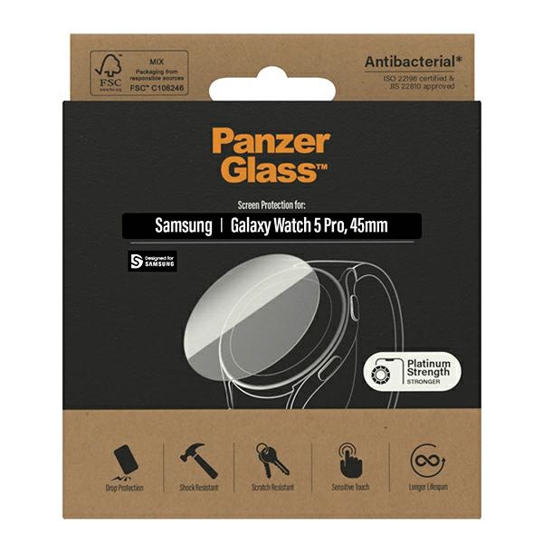 Antibakteriāls PanzerGlass aizsargstikls priekš Samsung Galaxy Watch Classic 5 Pro 45 mm | Antibacterial Screen...