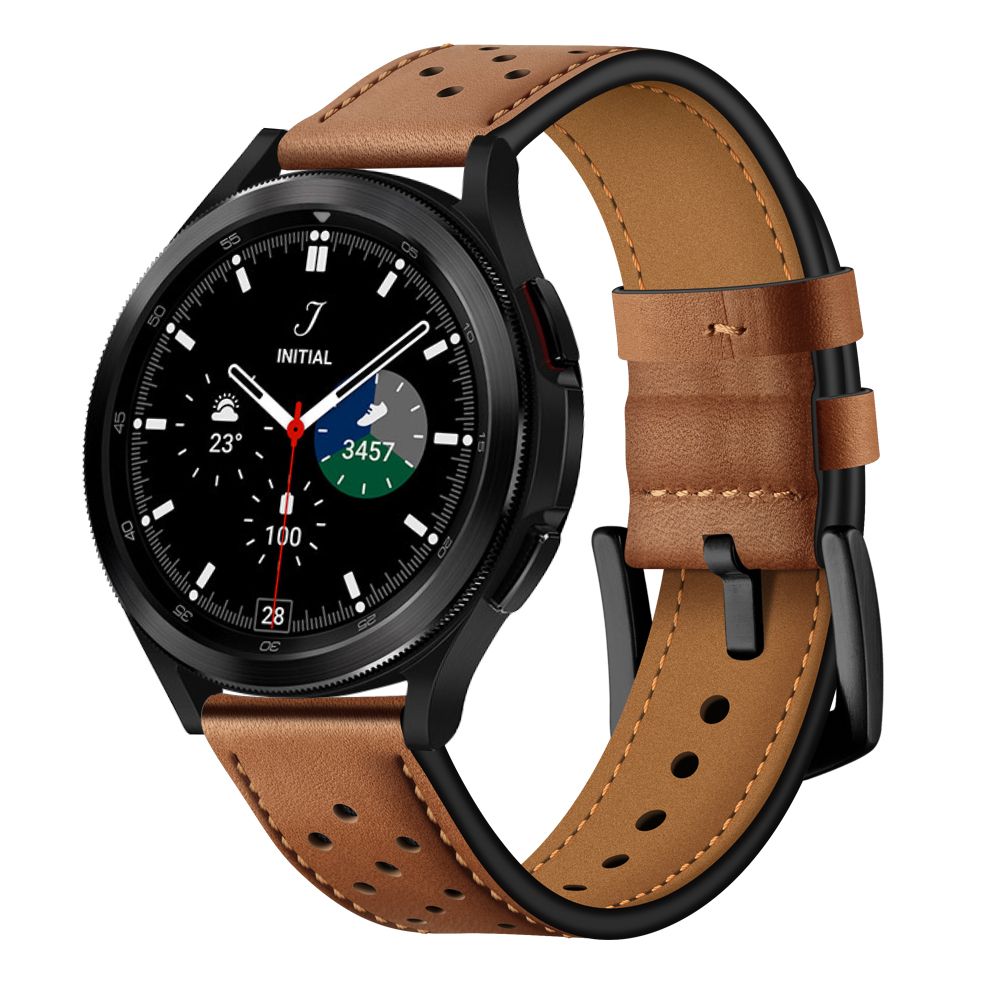 Tech-Protect Samsung Galaxy Watch 4 / 5 / 6 / 7 / FE ādas siksniņa, brūna