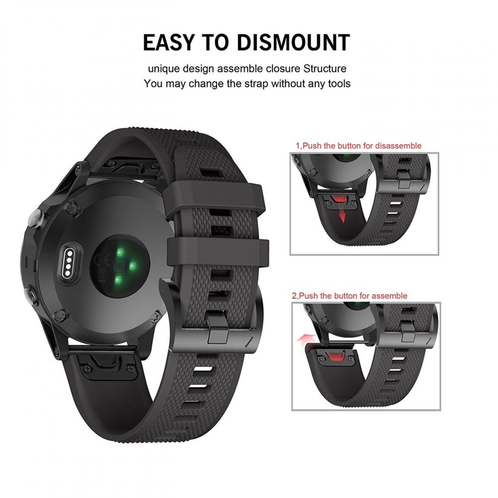 Tech-Protect siksniņa Garmin Fenix 5 / 6 / 6 Pro / 7, melna