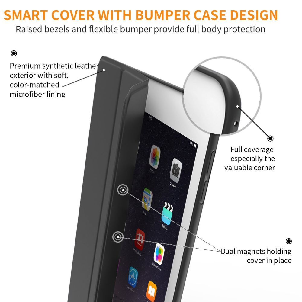 Tech-Protect SmartCase vāciņš iPad 9.7\" 5 / 6 (2017-2018), Melns