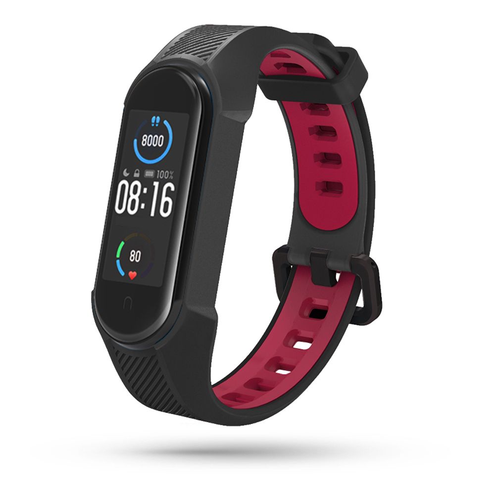 Tech-Protect Armor Strap siksniņa Xiaomi Mi Smart Band 5 / 6 / 6 NFC, melna/sarkana