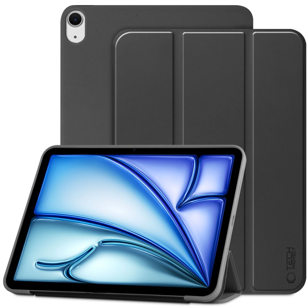 Tech-Protect iPad Air 10.9" (2020-2022) / 11" (2024) atverams vāciņš maciņš grāmatiņa SmartCase, melns