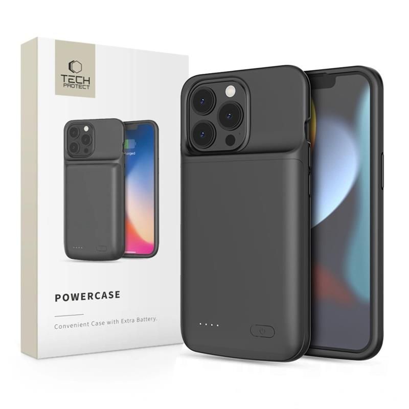 Tech-Protect iPhone 13 / 13 Pro vāciņš ar 4800mAh akumulatoru PowerCase, melns