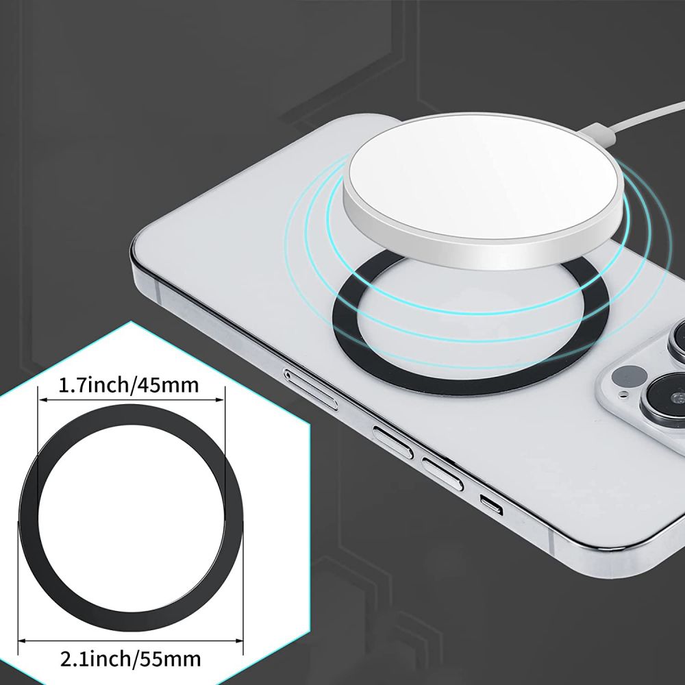 Tech-Protect MagMat universāli MagSafe magnētiskie gredzeni (2 gab.), melns / sudraba