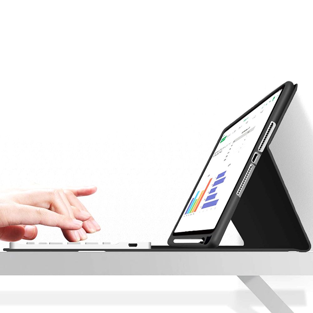 Tech-Protect iPad 10.2\" (2019-2021) atverams vāciņš maciņš grāmatiņa SC Pen + Keyboard, melns