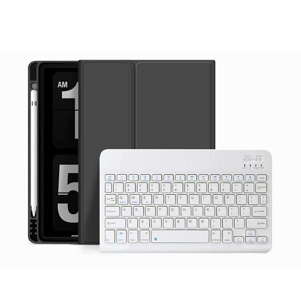 Tech-Protect iPad 10.2\" (2019-2021) atverams vāciņš maciņš grāmatiņa SC Pen + Keyboard, melns