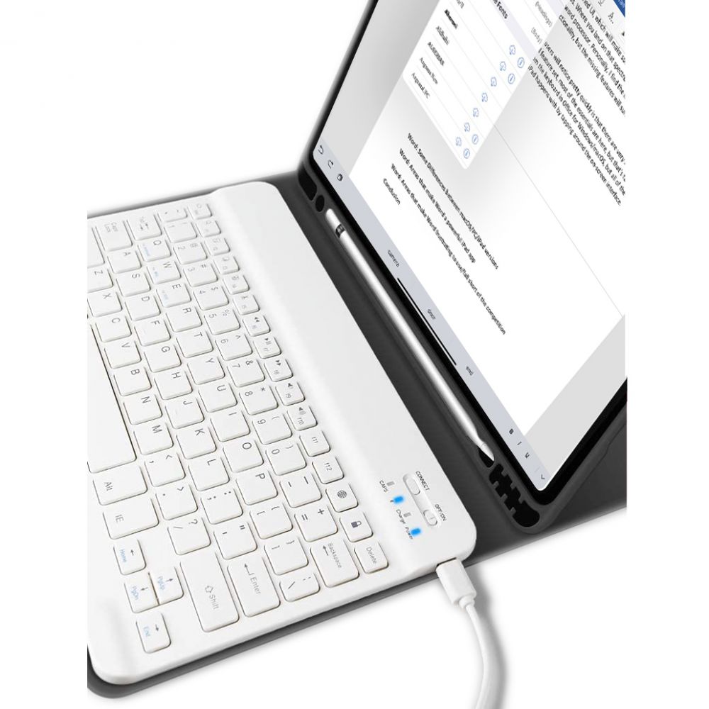 Tech-Protect iPad 10.2\" (2019-2021) atverams vāciņš maciņš grāmatiņa SC Pen + Keyboard, melns