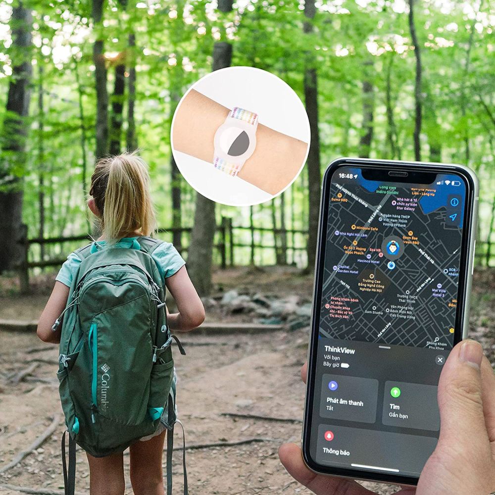 Tech-Protect Nylon Strap bērnu aproce priekš Apple AirTag, zila
