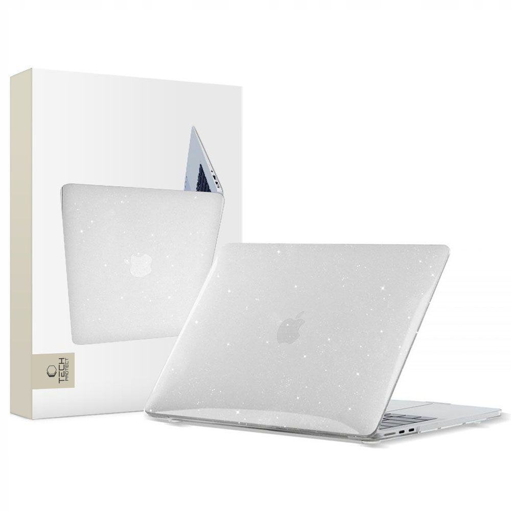 Tech-Protect MacBook Air 13" M2 / M3 (2022-2024) vāciņš SmartShell, caurspīdīgs ar spīdumiem