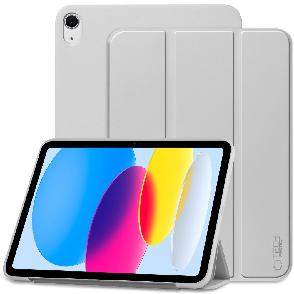 Tech-Protect iPad 10.9" 2022 atverams vāciņš maciņš grāmatiņa SmartCase, pelēks
