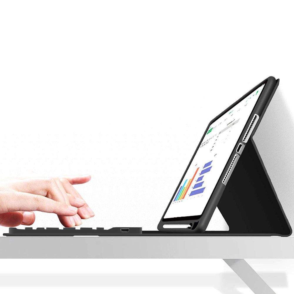Tech-Protect SC Pen + Keyboard iPad 10.9\" 2022 atverams vāciņš maciņš grāmatiņa ar tastatūru, melns