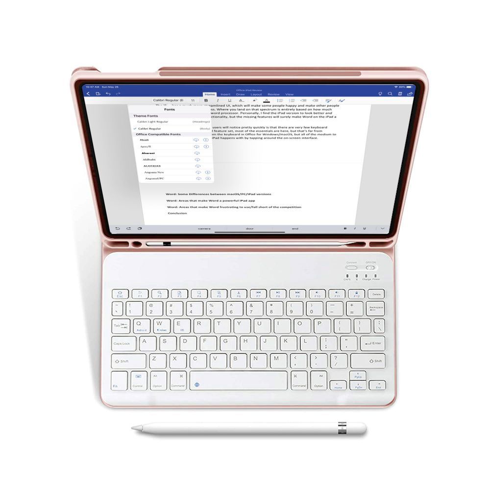 Tech-Protect iPad 10.9\" 2022 atverams vāciņš maciņš grāmatiņa SC Pen ar tastatūru, rozā
