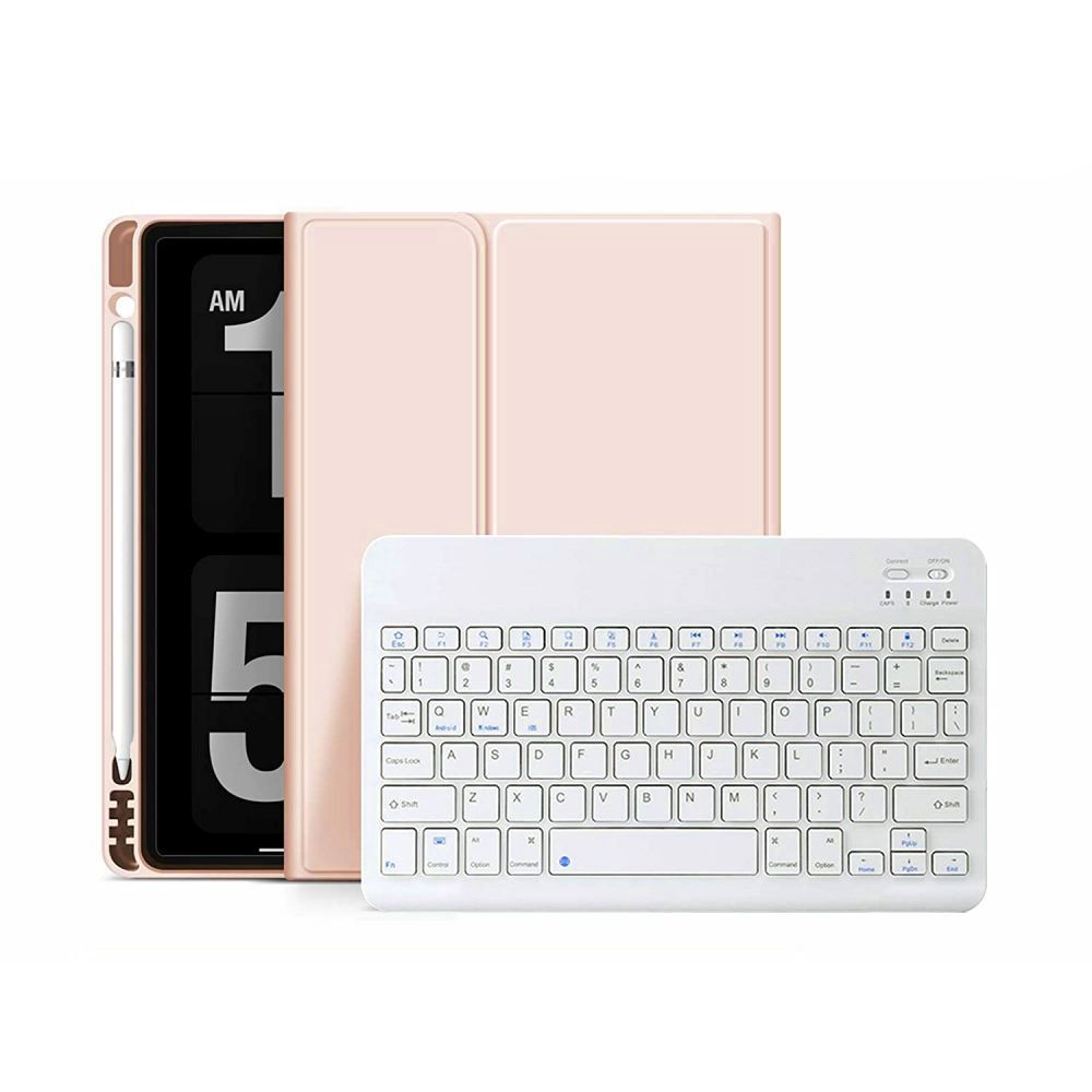 Tech-Protect iPad 10.9\" 2022 atverams vāciņš maciņš grāmatiņa SC Pen ar tastatūru, rozā
