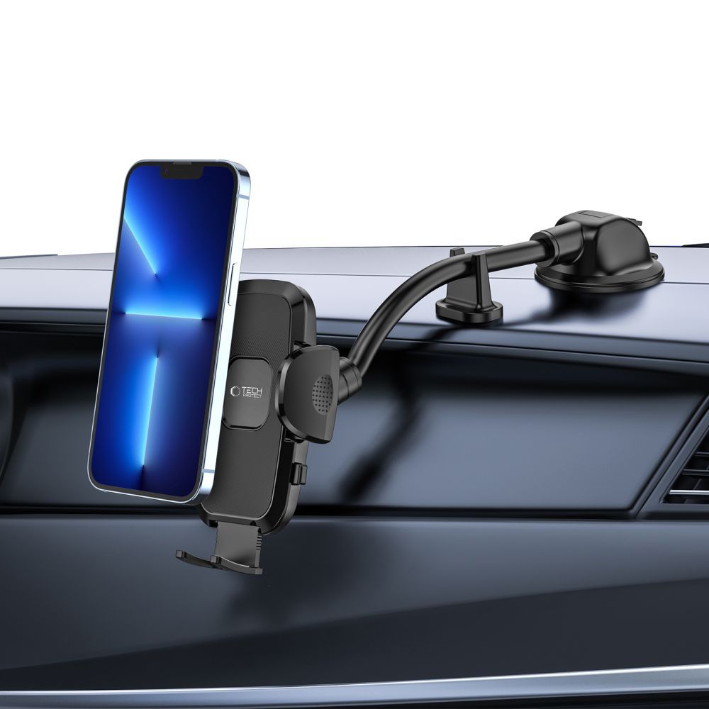 Tech-Protect V3 auto telefona turētājs ar garu kātu Melns
