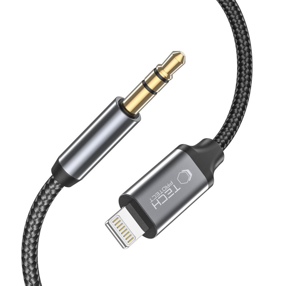 Tech-Protect UltraBoost audio kabelis Lightning / 3.5mm Jack, 1m, melns