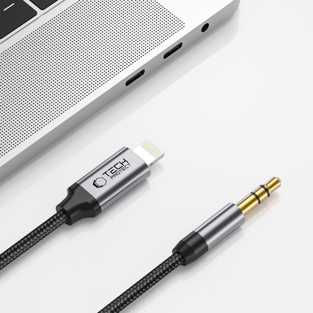 Tech-Protect UltraBoost audio kabelis Lightning / 3.5mm Jack, 1m, melns