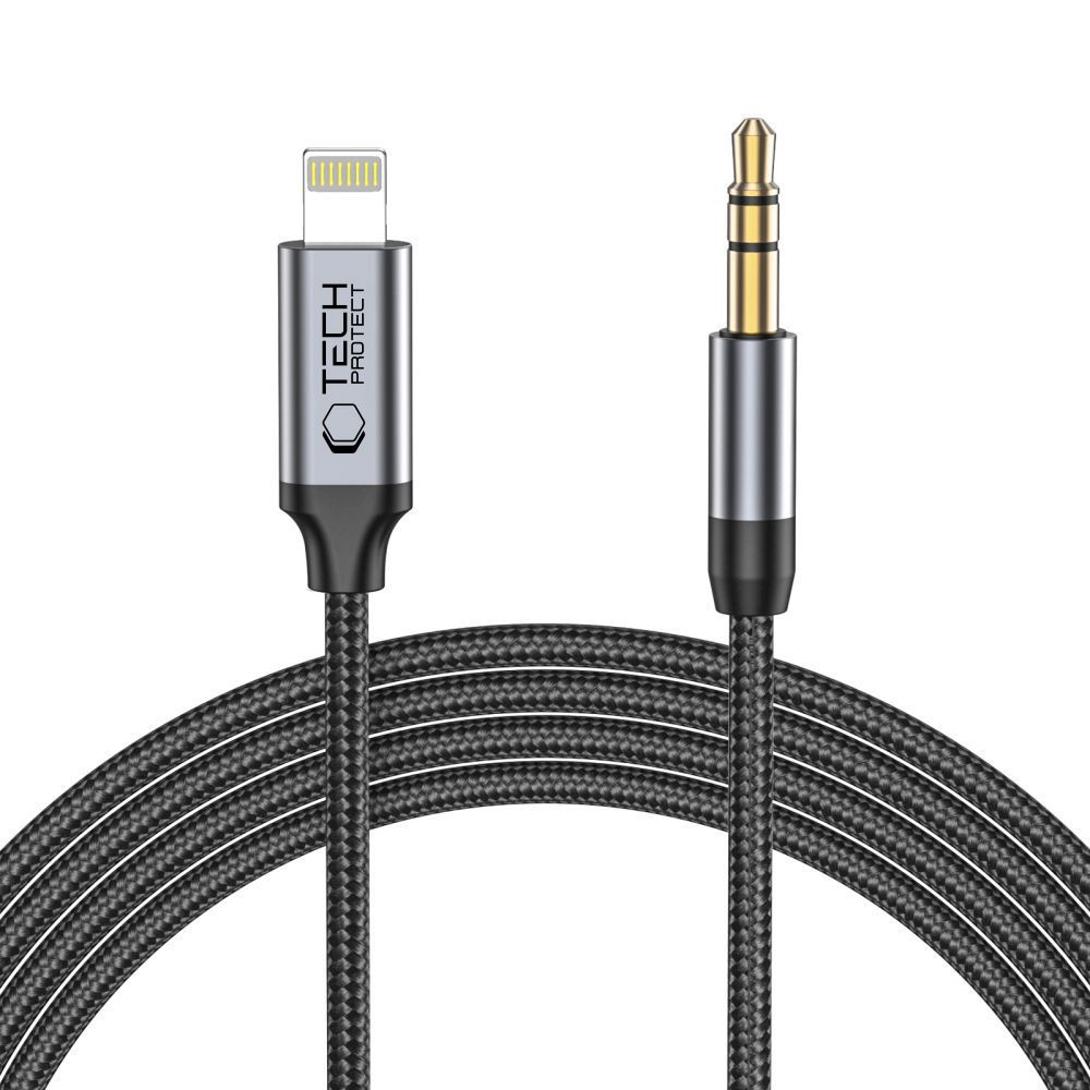 Tech-Protect UltraBoost audio kabelis Lightning / 3.5mm Jack, 1m, melns