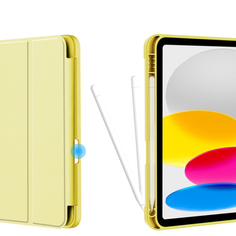 Tech-Protect iPad 10.9\" 2022 atverams vāciņš maciņš grāmatiņa SC Pen, dzeltens