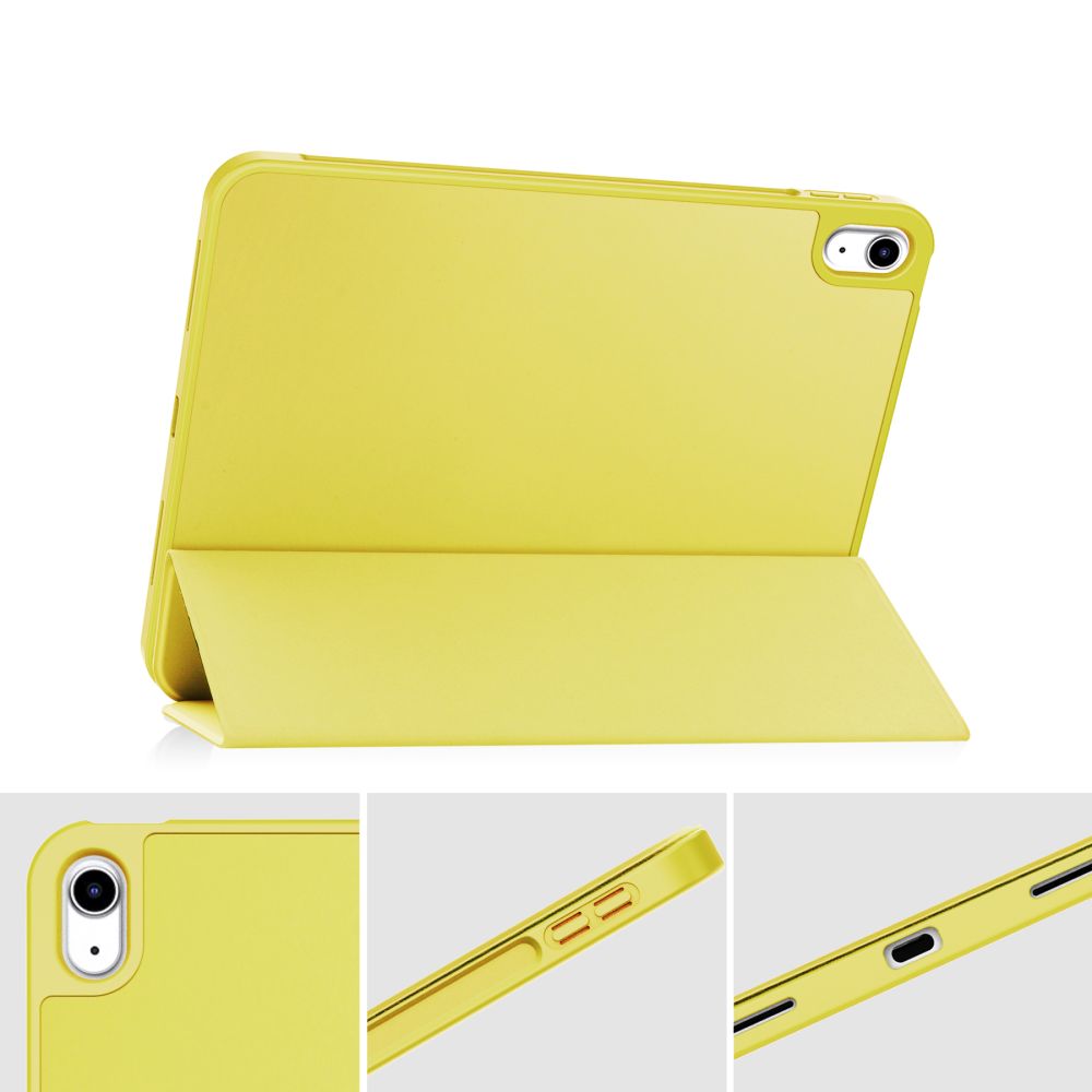 Tech-Protect iPad 10.9\" 2022 atverams vāciņš maciņš grāmatiņa SC Pen, dzeltens