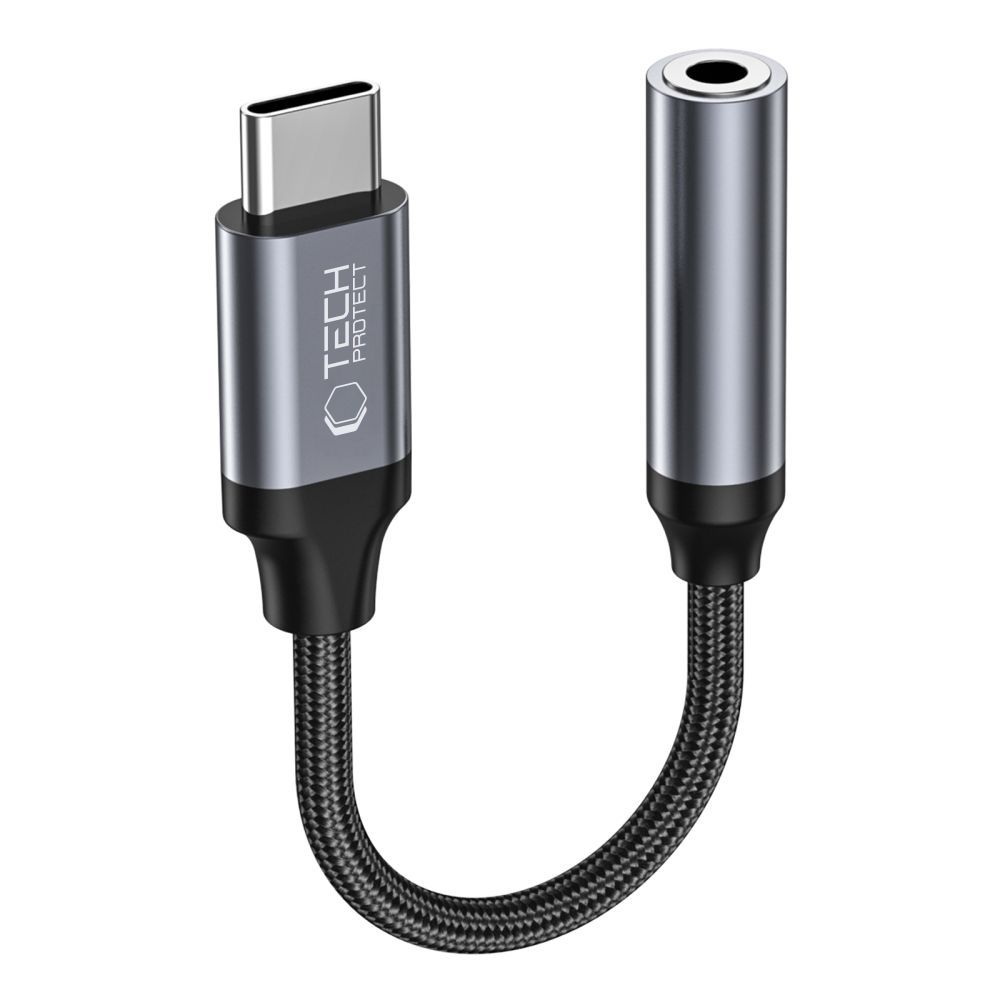 Tech-Protect UltraBoost USB-C uz 3.5mm mini jack pāreja, melna