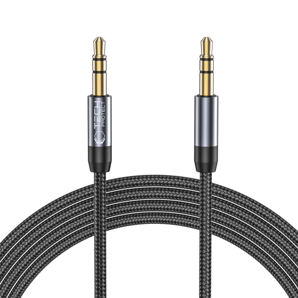 Tech-Protect UltraBoost audio kabelis 3.5mm mini jack, 1.5m, melns