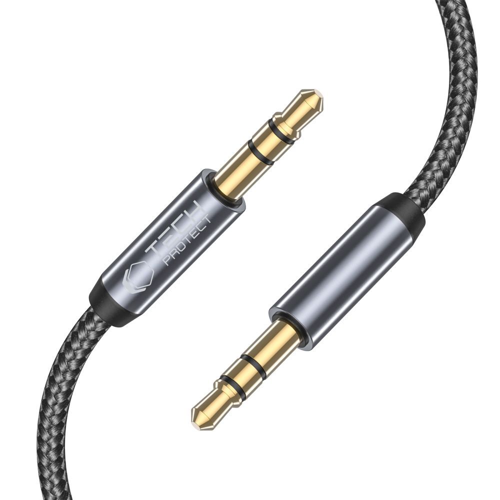 Tech-Protect UltraBoost audio kabelis 3.5mm mini jack, 1.5m, melns