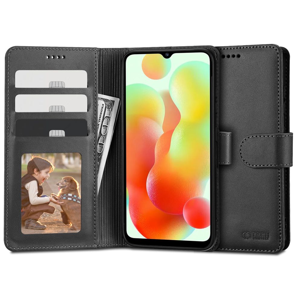 Tech-Protect Wallet atverams vāciņš Xiaomi Redmi 12C, melns