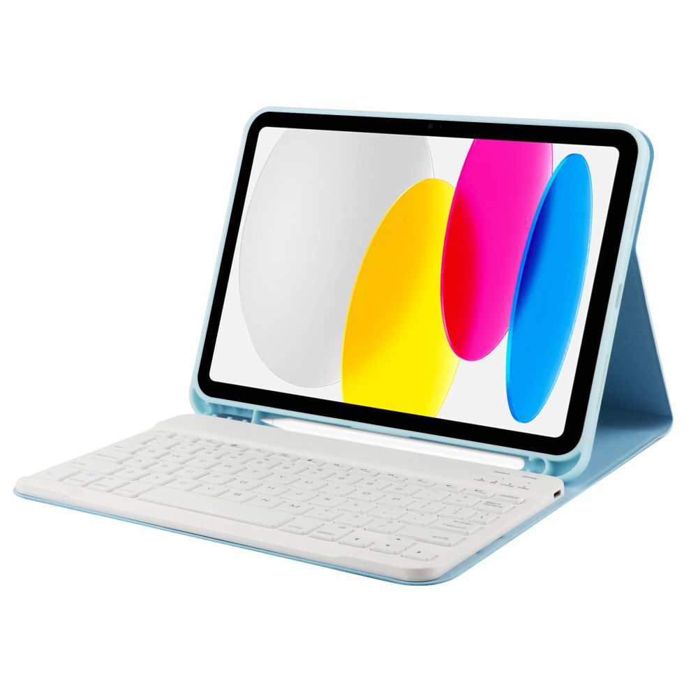 Tech-Protect iPad 10.9\" 2022 atverams vāciņš maciņš grāmatiņa ar tastatūru SC Pen, gaiši zils
