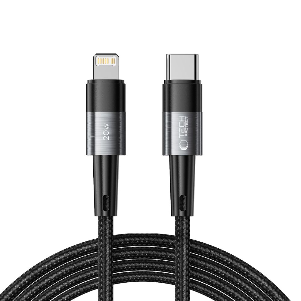 Tech-Protect UltraBoost USB-C / Lightning kabelis PD 20W 2m, pelēks