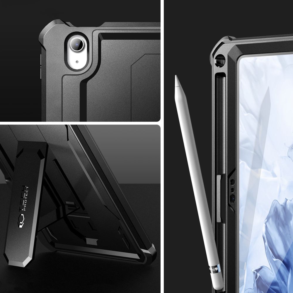 Tech-Protect iPad 10.9\" 2022 vāciņš Kevlar Pro, melns