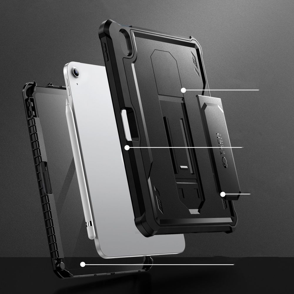 Tech-Protect iPad 10.9\" 2022 vāciņš Kevlar Pro, melns
