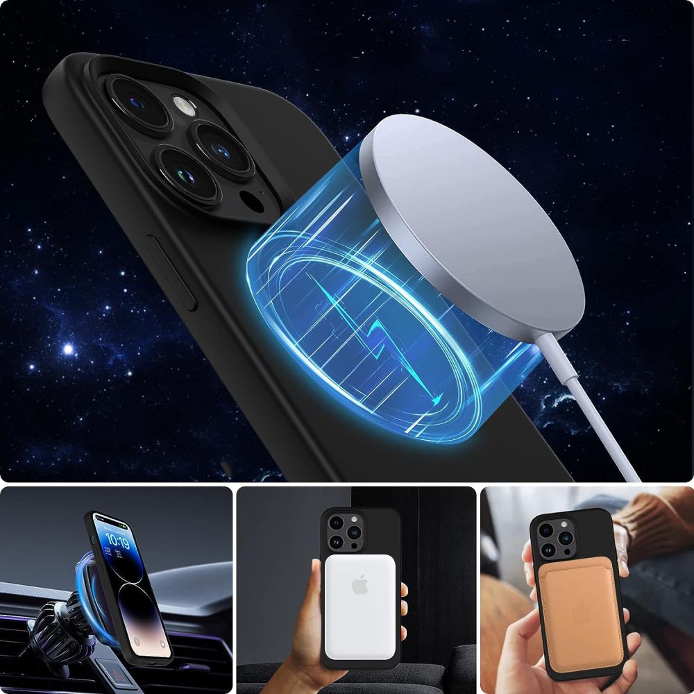 Tech-Protect Silicone MagSafe vāciņš iPhone 15, Matte Black