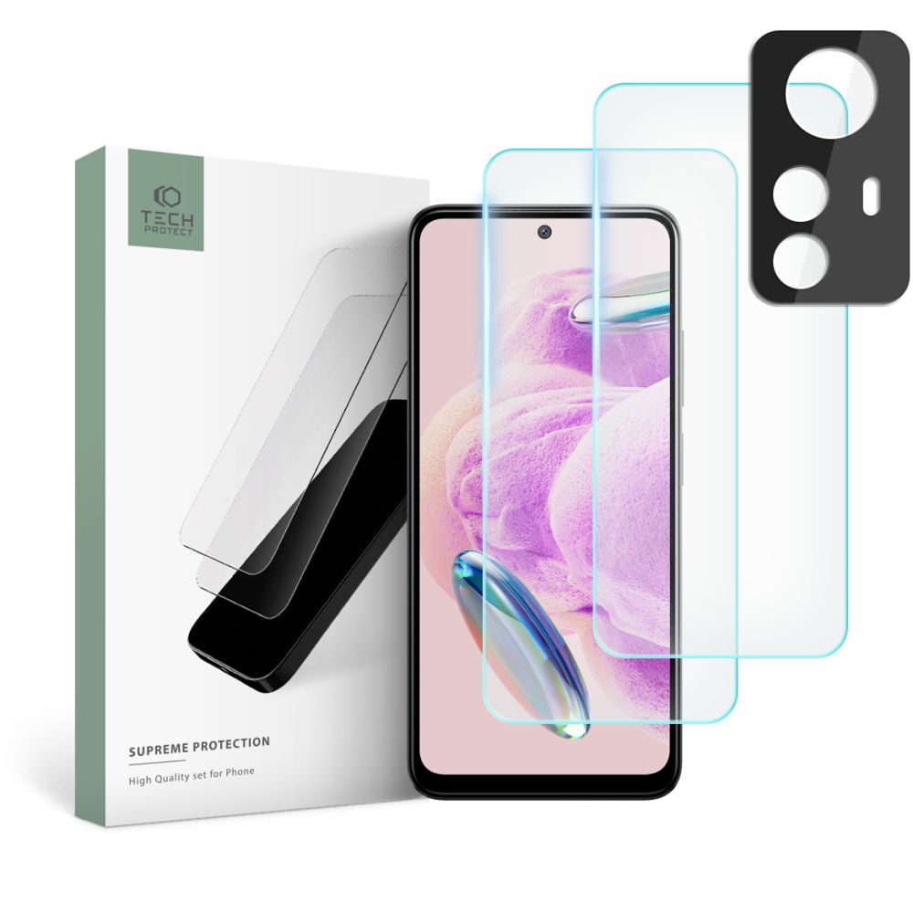 Tech-Protect Supreme Set Xiaomi Redmi Note 12S aizsargstiklu komplekts (2+1)