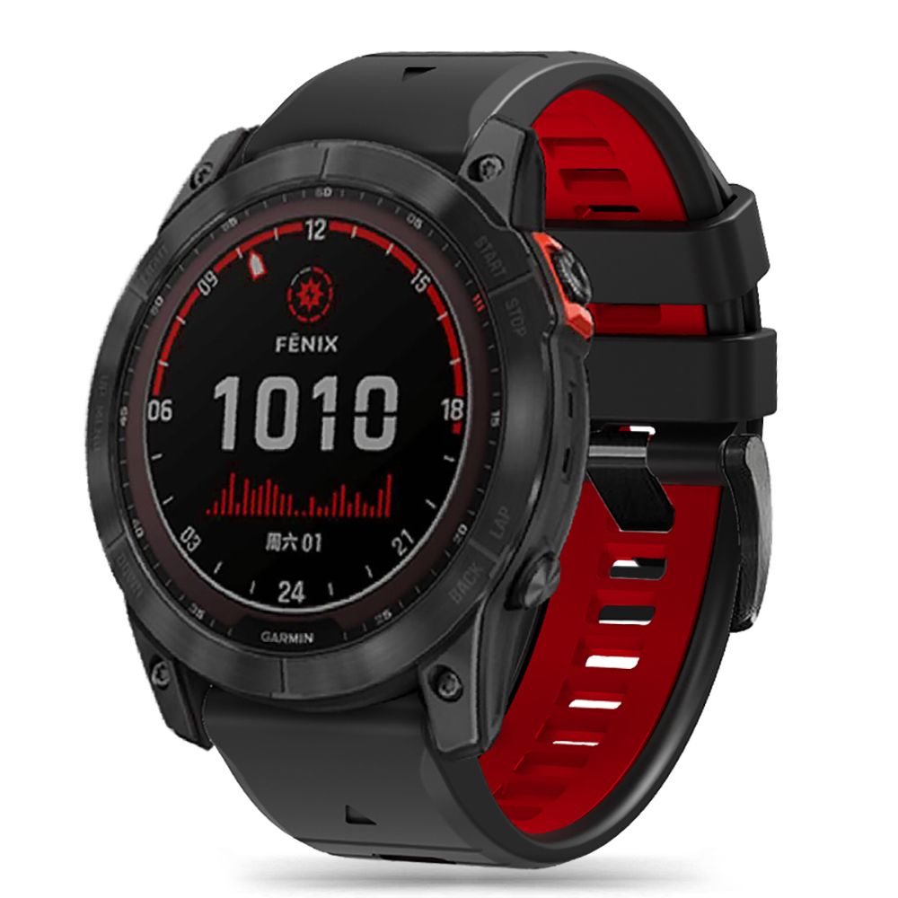 Tech-Protect IconBand Pro siksniņa Garmin Fenix 3 / 5X / 6X / 7X, melna/sarkana