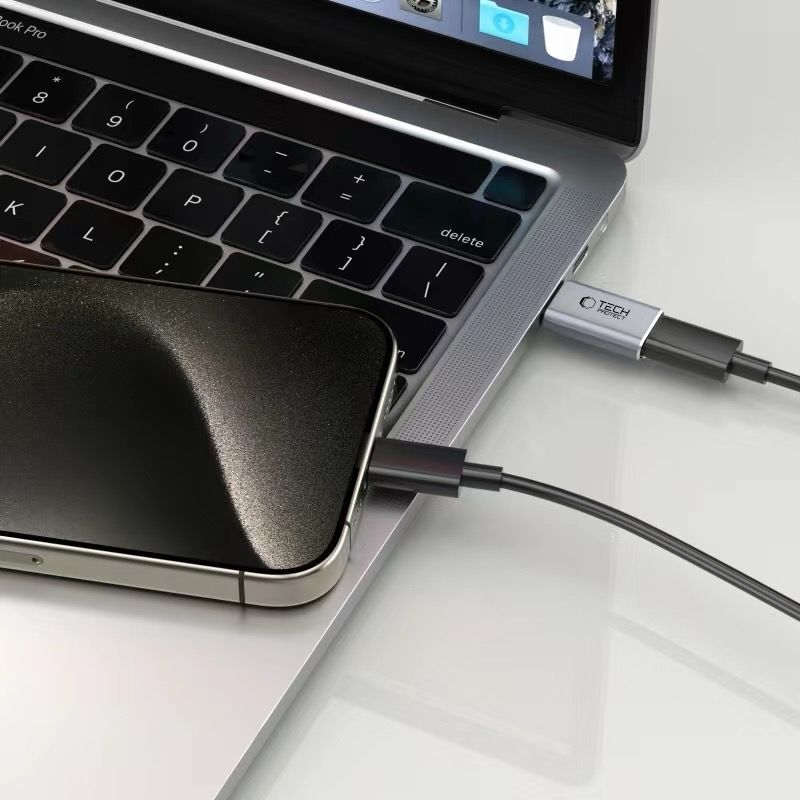 Tech-Protect UltraBoost USB-C (M) / Lightning (F) adapteris, pelēks