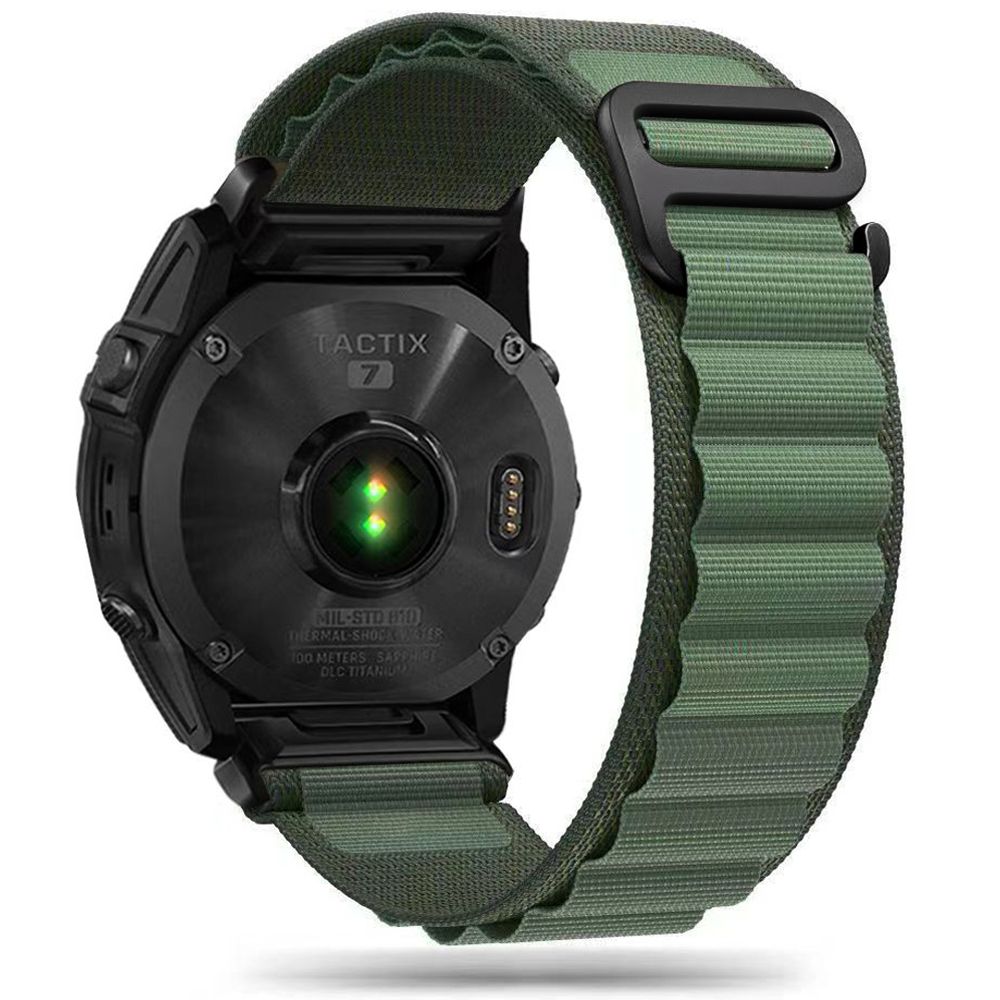 Tech-Protect Nylon Pro siksniņa Garmin Fenix 5 / 6 / 7, tumši zaļa