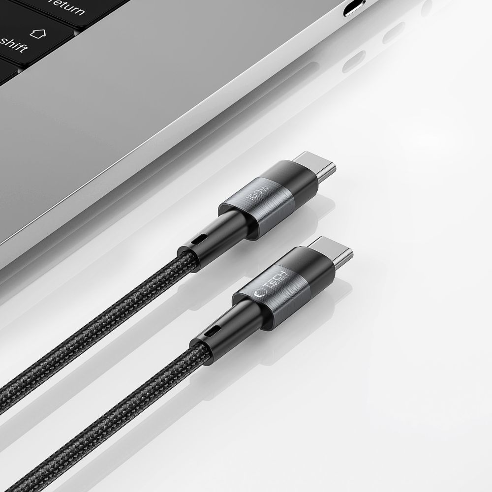 Tech-Protect UltraBoost USB-C / USB-C PD kabelis 100W 5A 3m, pelēks