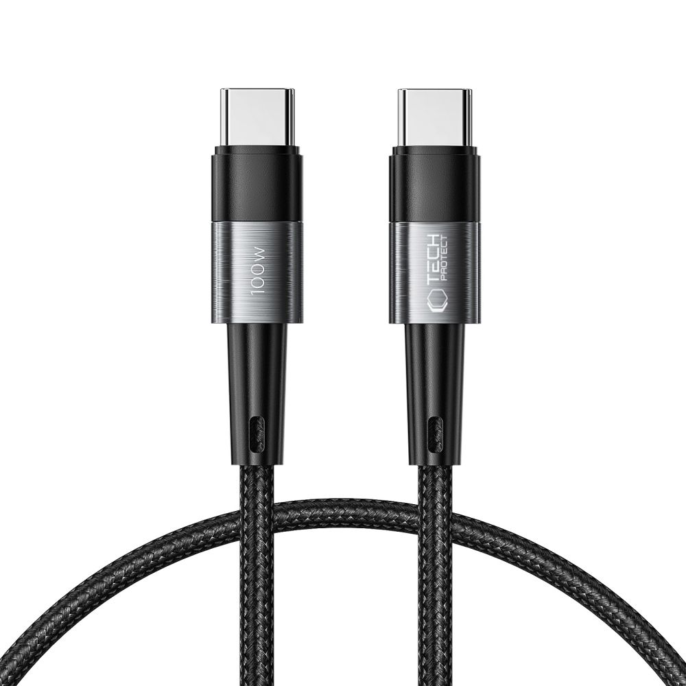 Tech-Protect UltraBoost USB-C / USB-C PD kabelis 100W 5A 0.25m, pelēks