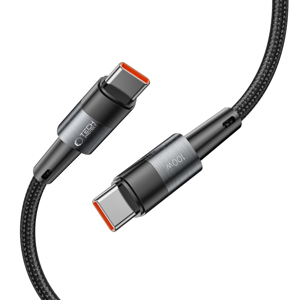 Tech-Protect UltraBoost USB-C / USB-C PD kabelis 100W 5A 0.25m, pelēks
