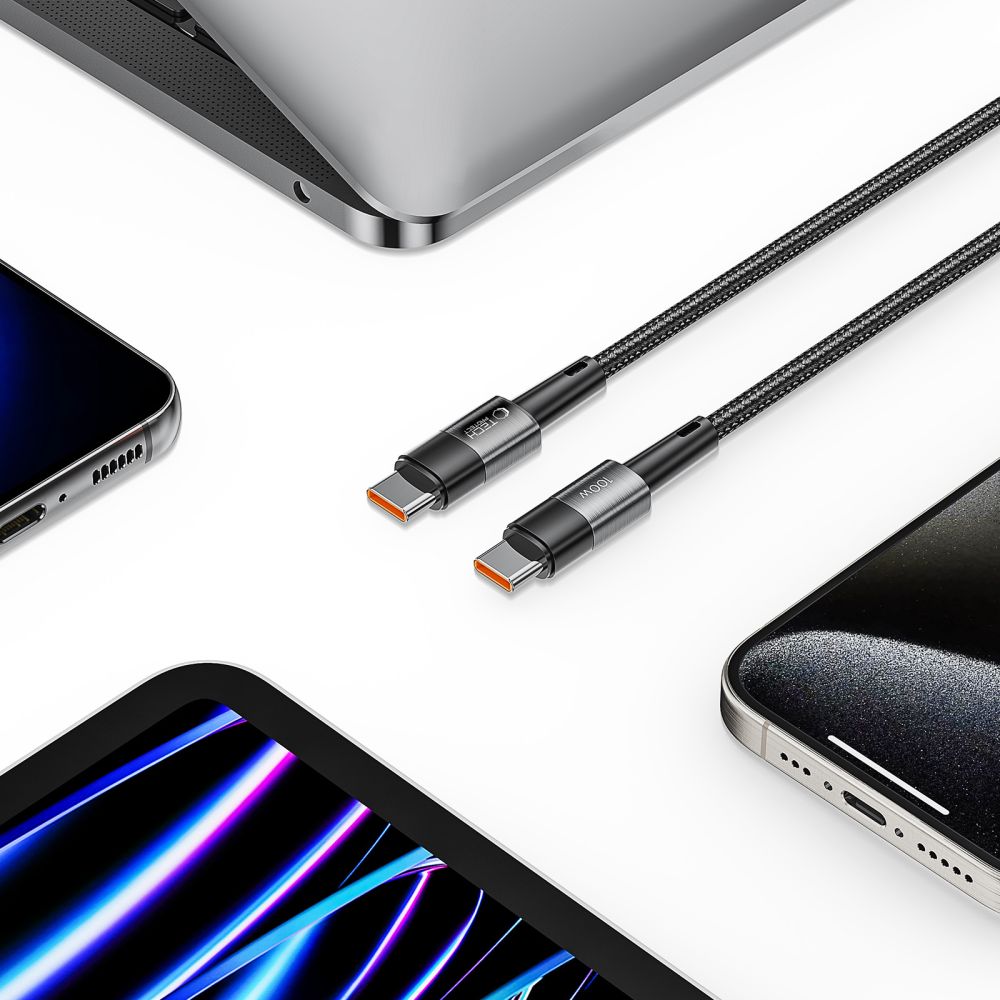 Tech-Protect UltraBoost USB-C / USB-C PD kabelis 100W 5A 0.25m, pelēks