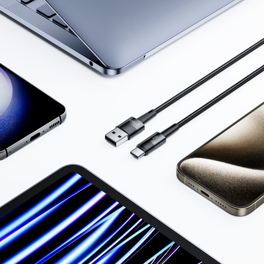 Tech-Protect UltraBoost USB-A uz USB-C kabelis 66W 0.5m pelēks