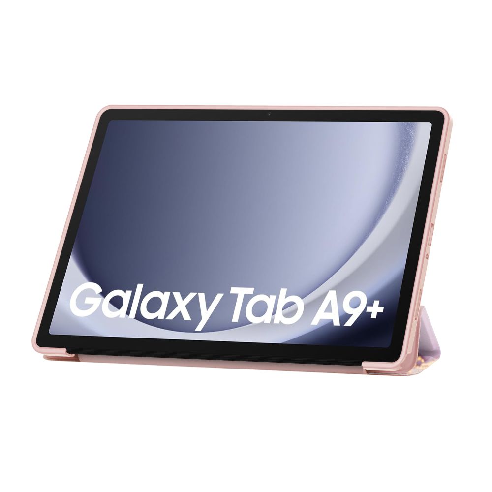 Samsung Galaxy Tab A9+ Plus (SM-X210, X215, X216B) Trifold Tech-Protect SmartCase Protective Cover Case, Pink Marble |...