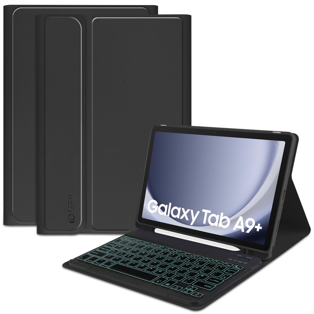 Samsung Galaxy Tab A9+ Plus (SM-X210, X215, X216B) Tech-Protect SC Pen Case Cover with Bluetooth Keyboard, Black |...