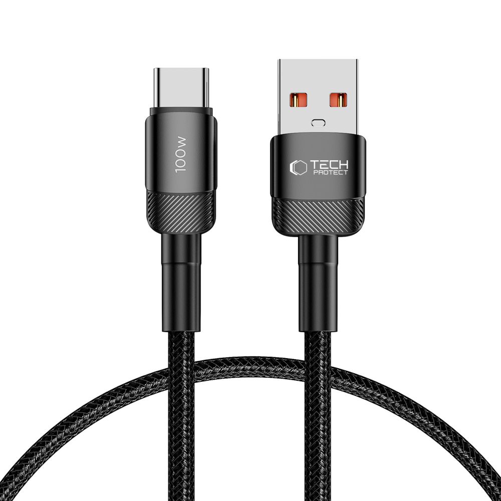 Tech-Protect UltraBoost Evo USB-C / USB-A kabelis 100W 5A 0.5m, melns
