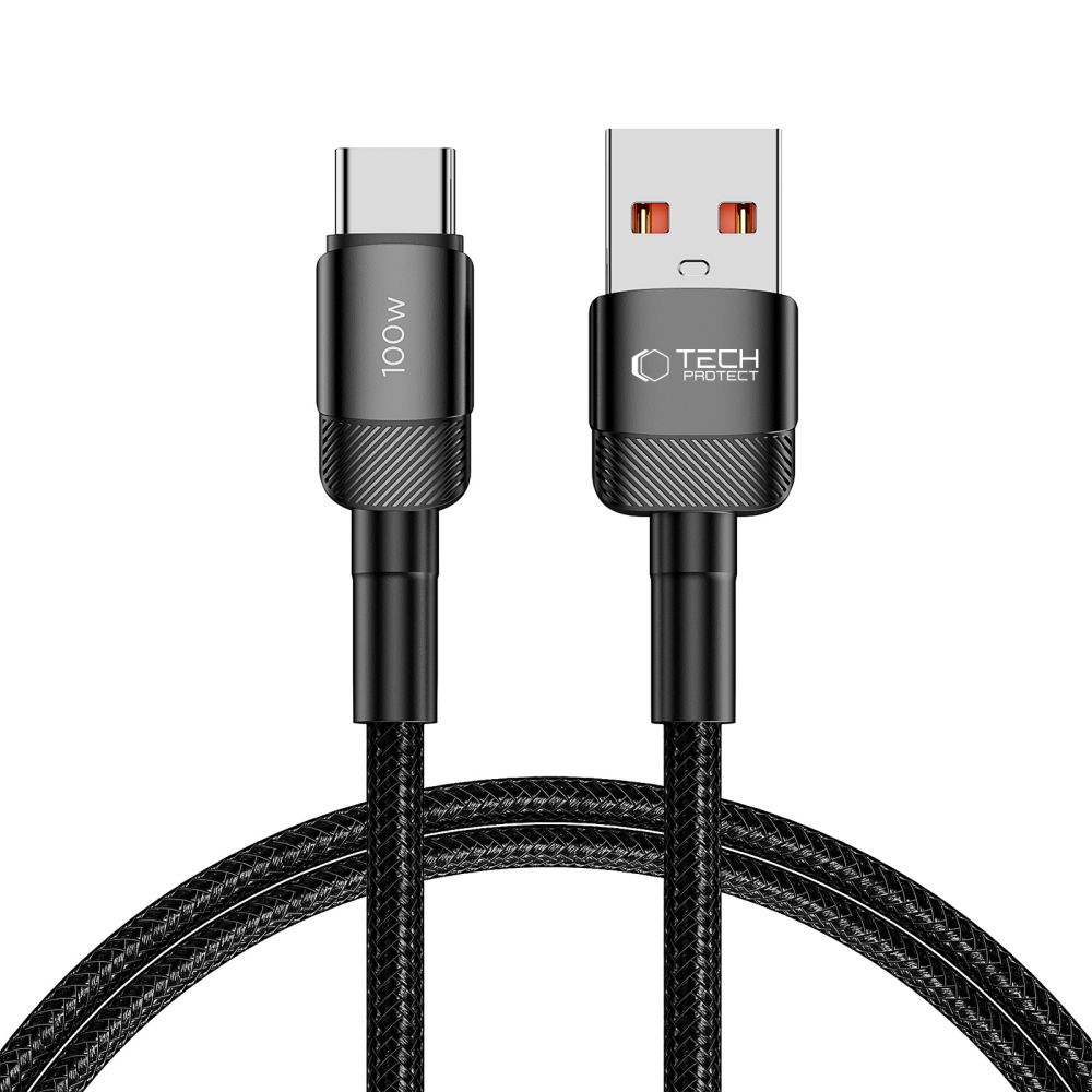 Tech-Protect UltraBoost Evo USB-C / USB-A kabelis 100W 5A 1m, melns