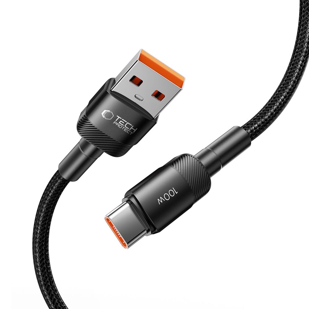 Tech-Protect UltraBoost Evo USB-C / USB-A kabelis 100W 5A 1m, melns