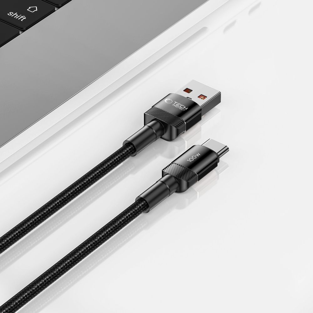 Tech-Protect UltraBoost Evo USB-C / USB-A kabelis 100W 5A 1m, melns