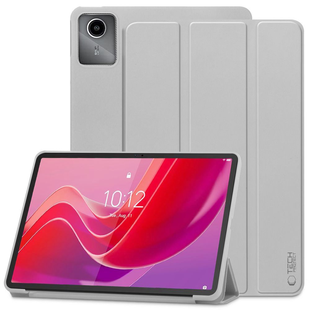 Tech-Protect Lenovo M11 / K11E 11.0 (TB-330) atverams vāciņš maciņš grāmatiņa SmartCase, pelēks